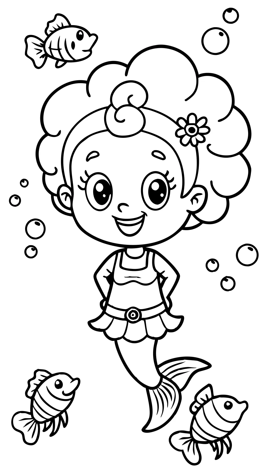 coloriages de guppies à bulles molly